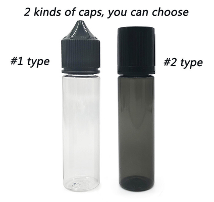 60 ml de frasco transparente e líquido de forma redonda para embalagens de suco de vape
