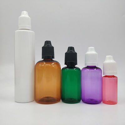 18 mm de tamanho de pescoço, à prova de crianças, frasco de líquido com forma redonda e manuseio de superfície de impressão em tela
