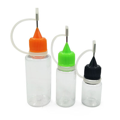 Botelha líquida PET E de 10 ml com manipulação da superfície de impressão em tela