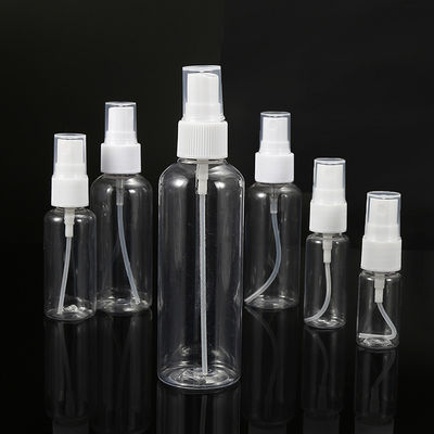 Botelha de spray PET recarregável para 10 ml 15 ml 30 ml 50 ml 60 ml 70 ml 100 ml 200 ml 500 ml Diariamente