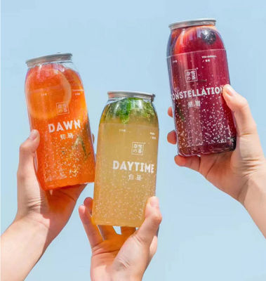 Favorito fechado latas de plástico latas de plástico bebidas Pet pode com fácil abertura tampa com boa qualidade