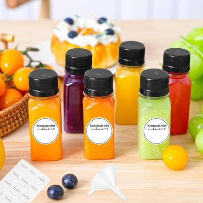 BPA livre frasco quadrado suco de parafuso tampa frasco com sabor suco e prova de vazamento plástico frasco de suco de frutas Eco-friendly