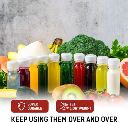 BPA livre frasco quadrado suco de parafuso tampa frasco com sabor suco e prova de vazamento plástico frasco de suco de frutas Eco-friendly