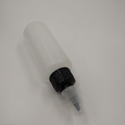 Garrafas de vidro de plástico para gotejar concebidas com uma superfície lisa e um tipo de vedação de tampa de parafuso que fornece um contenedor de líquido à prova de vazamento