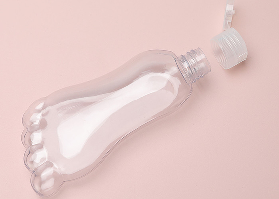 Garrafa recarregável plástica da corrente chave da forma 30ml 60ml do pé com Flip Cap