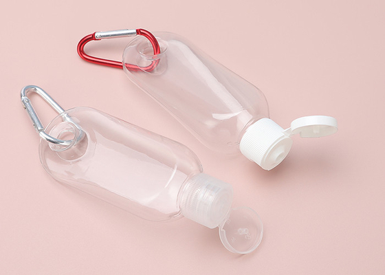 o Sanitizer plástico da mão do curso de 15mm 20mm engarrafa a corrente chave 30ml 50ml 60ml