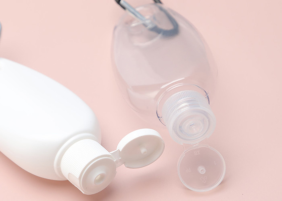 garrafas plásticas do Sanitizer da mão do curso do aperto da corrente 50ml chave com Flip Top Cap