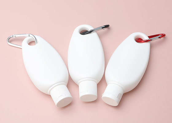 garrafas plásticas do Sanitizer da mão do curso do aperto da corrente 50ml chave com Flip Top Cap