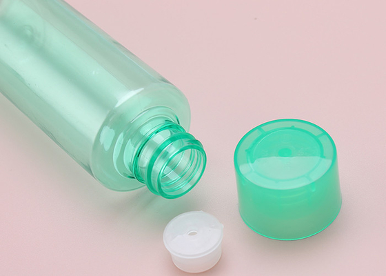 Garrafa plástica transparente verde da tampa 100ml dos PP com tampão de parafuso ISO9001