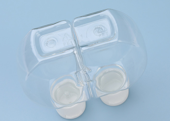 Garrafa plástica da parte superior do dobro do OEM com tampão de parafuso 120ml reciclável