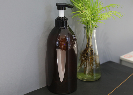 fechamento 550ml abaixo do ANIMAL DE ESTIMAÇÃO Amber Plastic Shampoo Bottles da bomba 72*176mm
