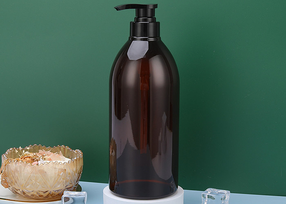fechamento 550ml abaixo do ANIMAL DE ESTIMAÇÃO Amber Plastic Shampoo Bottles da bomba 72*176mm