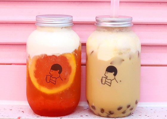 o chá de alumínio do leite do tampão 500ml engarrafa 7.8*14cm Juice Bottles quadrado