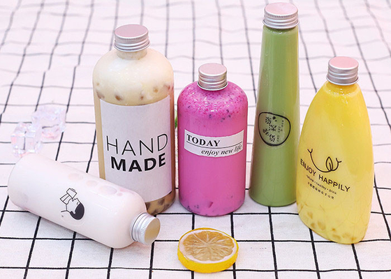 240ml Juice Containers Aluminum Cover plástico claro cônico