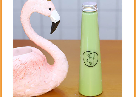 O chá de alumínio do leite do tampão de parafuso engarrafa 200ml Juice Bottles With Lids plástico