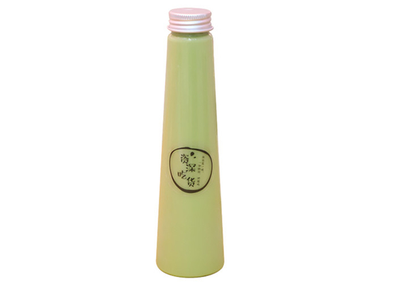 O chá de alumínio do leite do tampão de parafuso engarrafa 200ml Juice Bottles With Lids plástico