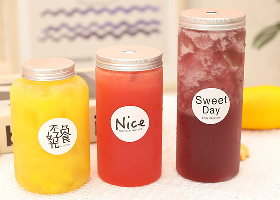 Juice Bottles For Milk Tea reusável plástico 350ML 500ML