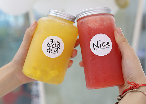 Juice Bottles For Milk Tea reusável plástico 350ML 500ML