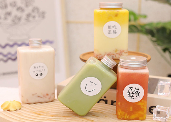 tampa inalterável plástica de 8oz Juice Milk Tea Bottles With