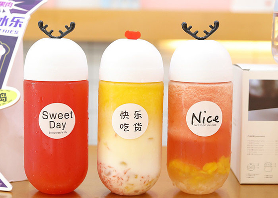 Calibre 68mm 500ml Juice Bottles descartável plástico BPA livre