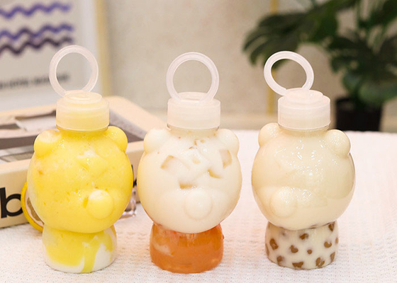 Puxe Ring Cover Milk Tea Bottles 400ml Juice Bottles Squeezable