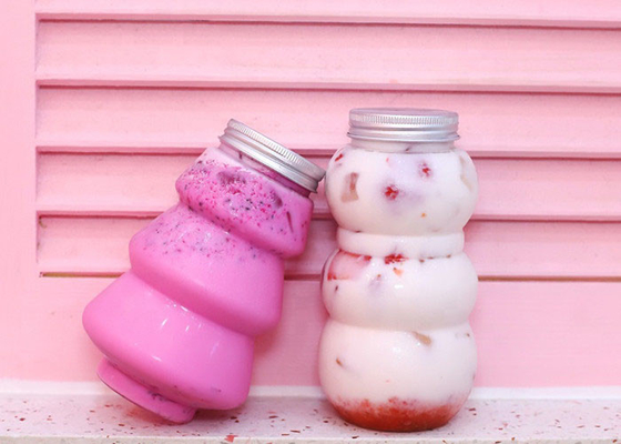 Os tampões livres de 100% BPA 12 onças Juice Milk Tea Bottles With racham resistente