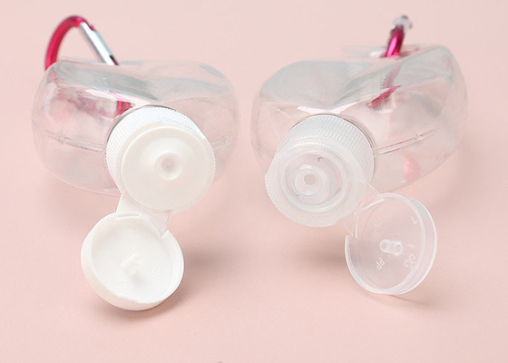 Garrafa vazia 50ML do Sanitizer da mão do curso da corrente chave de forma de folha