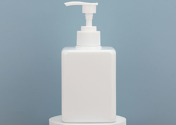 Garrafas plásticas vazias do quadrado branco com bombas Lockable 400ml