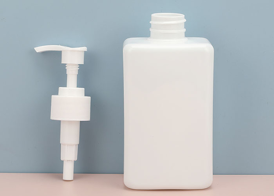 Garrafas plásticas vazias do quadrado branco com bombas Lockable 400ml