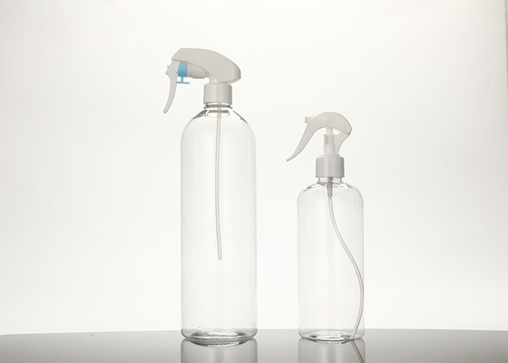 Garrafa plástica clara branca 500ml 1000ml do pulverizador do disparador do aperto do ANIMAL DE ESTIMAÇÃO