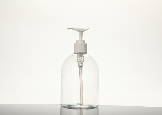 Garrafa plástica redonda clara da bomba da loção 500ml para o champô cosmético