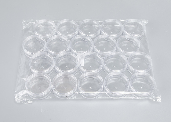 Recipientes redondos claros de creme da loção cosmética com tampa 10g 15g 30g
