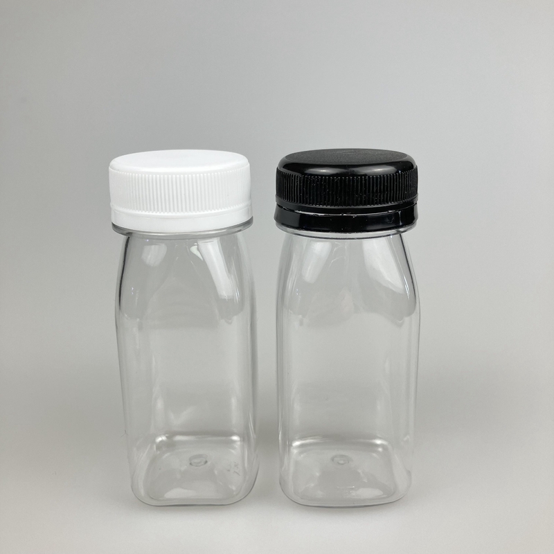 60 ml garrafa de sumo quadrada garrafa de bebida garrafa quadrada garrafa de bebida com tampa multicolorida