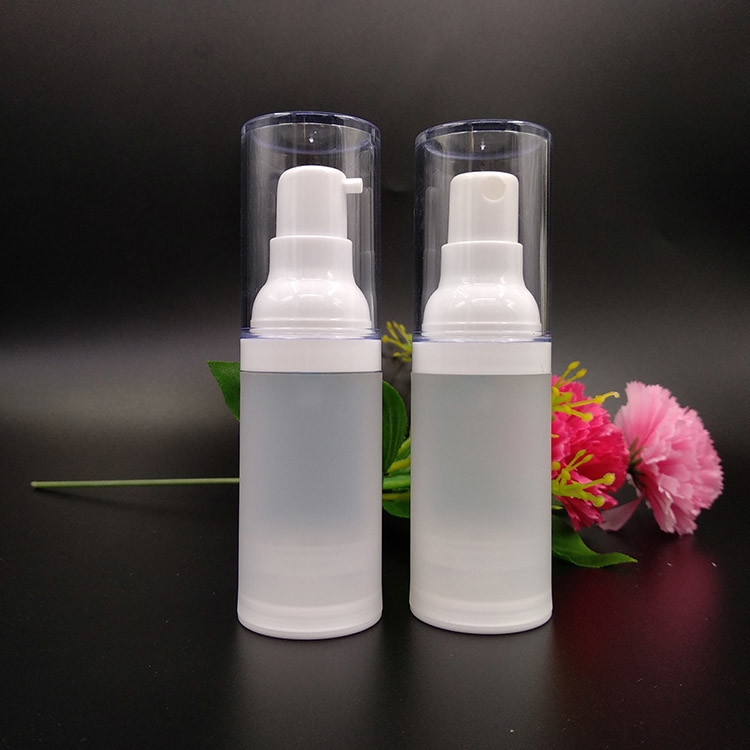 Receptores cosméticos de plástico redondos de 30 ml Dispensadores de líquidos sintéticos tipo de fechadura com tampa