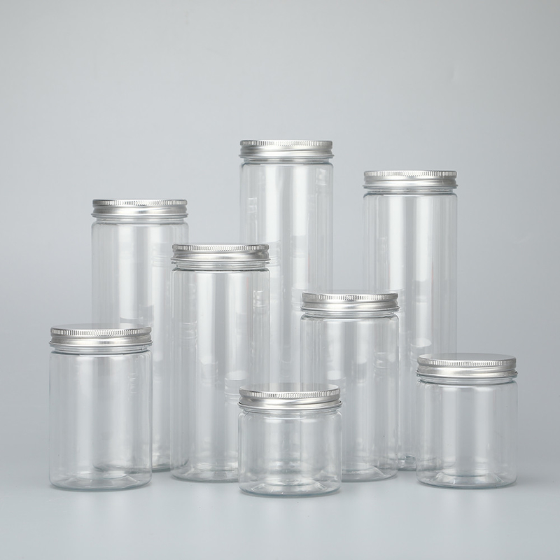 customizado 100ml 200ml 8oz 300ml 12oz 500ml branco claro preto âmbar boca larga recipientes cosméticos plásticos frasco de animal de estimação com alume