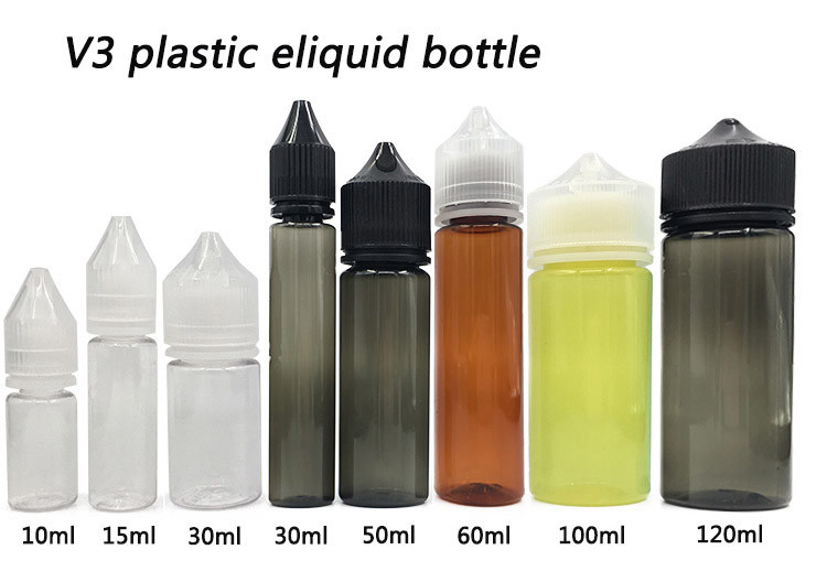 60 ml Squat / Slenderness PET plástico compressor de gotas de uso líquido frasco com tampa à prova de adulteração infantil
