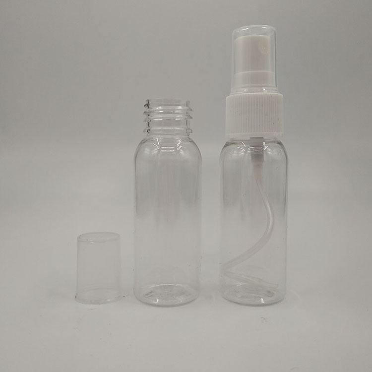 Botelha de spray de embalagem plástica PET de alta capacidade de 100 ml de 120 ml de 150 ml de 200 ml de 250 ml de 500 ml de embalagem de plástico transparente branco âmbar azul