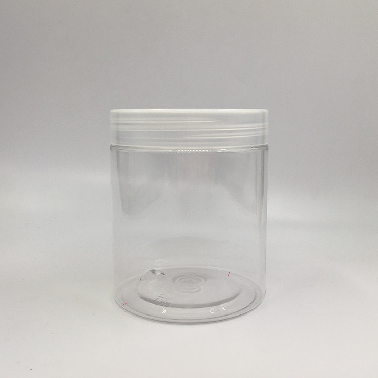100 ml 8 oz 500 ml 1000 ml recipiente de armazenamento de plástico transparente para animais de estimação frasco de creme cosmético de qualidade alimentar com tampa