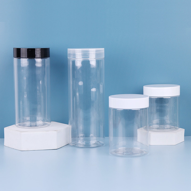 Jarros de plástico transparentes de 16 oz 500ml 700ml 800ml 850ml 1000ml Jarros de plástico PET marrom