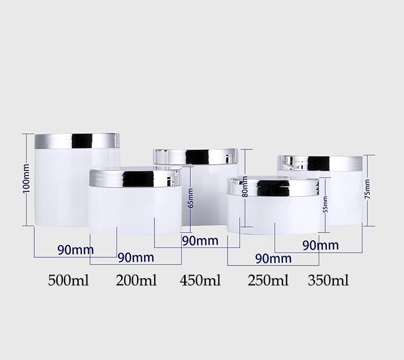 Frascos cosméticos de plástico transparente com superfície lisa e pressão sensível