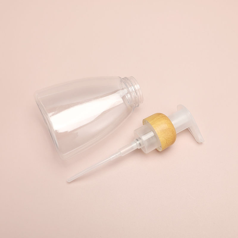 Impressão de tela Botões de loção de plástico construídos usando recipientes de corpo de PET e colar PET para as necessidades de embalagem cosmética de cuidados com a pele