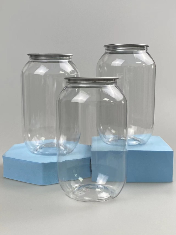 Frasco cosmético de plástico liso personalizado com acabamento transparente para logotipo e design personalizados