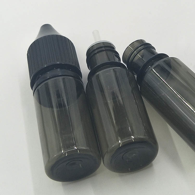 Impressão personalizada colorida 10 - 100 ml garrafas líquidas com tampa de parafuso à prova de crianças transparentes redondas E