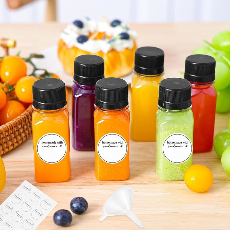 BPA livre frasco quadrado suco de parafuso tampa frasco com sabor suco e prova de vazamento plástico frasco de suco de frutas Eco-friendly