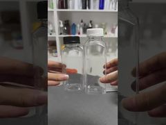 Garrafas de suco de plástico com tampas, recipientes transparentes para bebidas com tampas para bebidas