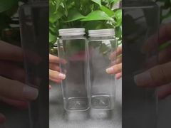 Garrafa de plástico com tampa para bebidas, leite, suco, chá, bebida, atacado, quadrada