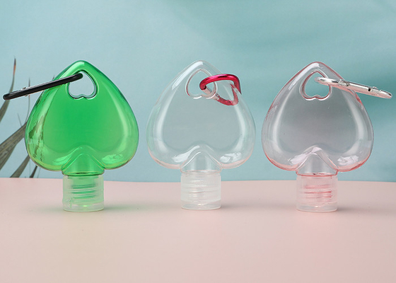 O Sanitizer plástico da mão de PETG engarrafa garrafas claras da corrente chave de 20mm
