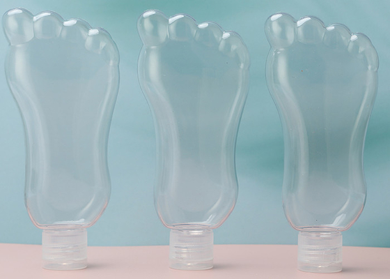 Garrafa recarregável plástica da corrente chave da forma 30ml 60ml do pé com Flip Cap