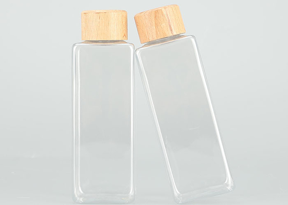 Garrafas superiores do parafuso 200ml plástico Leakproof com tampas de bambu