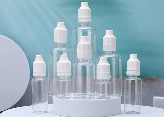 garrafas de gota vazias plásticas líquidas do olho de 30ml 40ml 50ml E com tampões sem perigo para as crianças